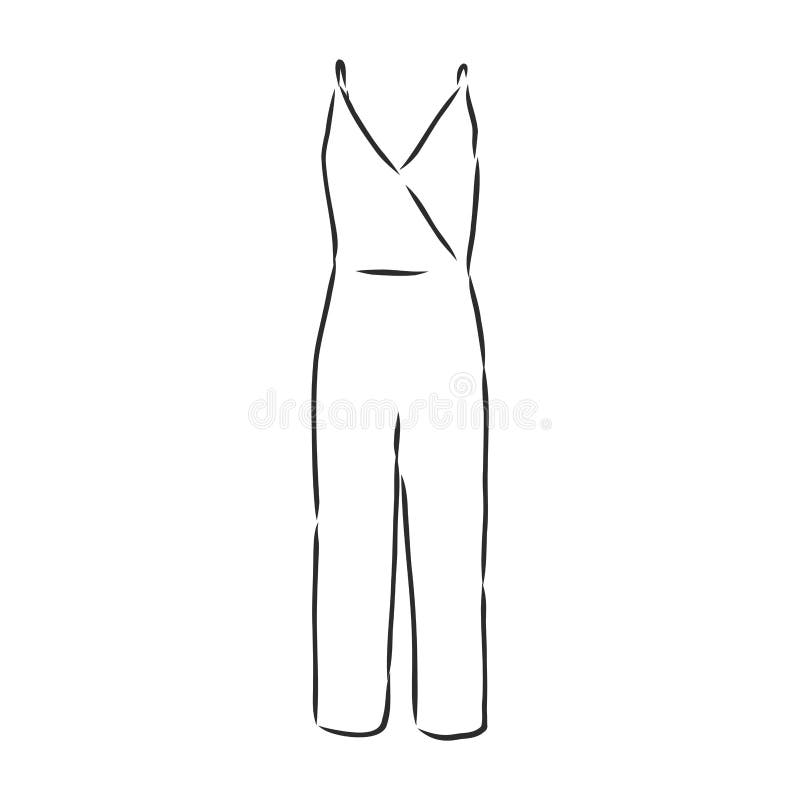 Jumpsuit Sketch. Jumpsuit Vector Sketch Illustration. Clothes Stock ...