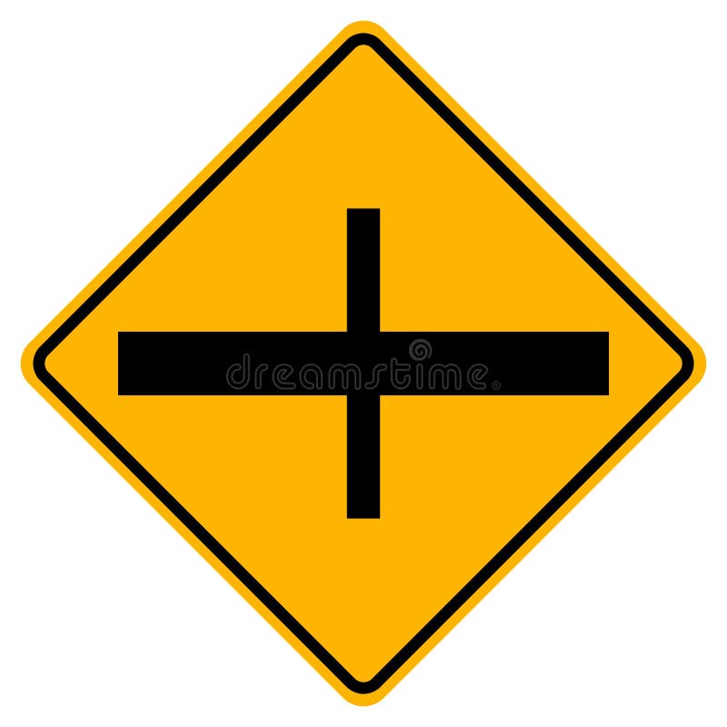 4Junction Crossroads Junction Traffic Road Symbol Sign Isolate on