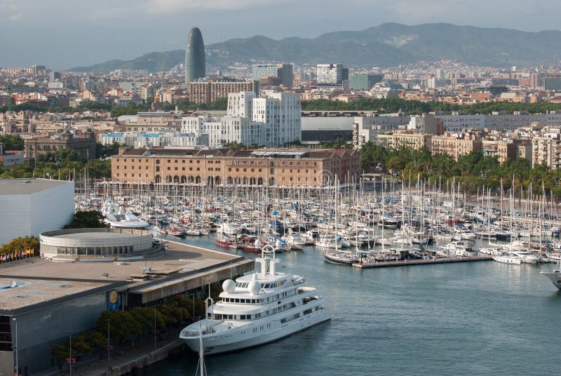 Aerial View of Barcelona City Port Editorial Stock Photo - Image of ...