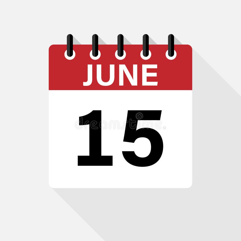 June 15 Calendar Icon With Day Of Month Stock Vector Illustration of June 15 Calendar Icon With Day Of Month Stock Vector Illustration of