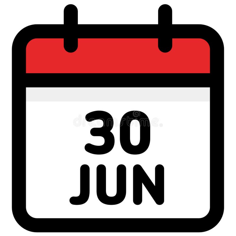 June 30 Vector Flat Daily Calendar Icon Date And Time Day Month