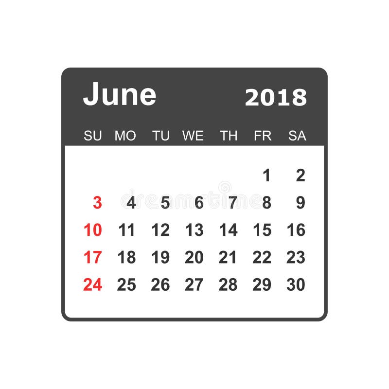 june 2018 calendar calendar planner design template week start stock vector illustration of monthly month 102020662