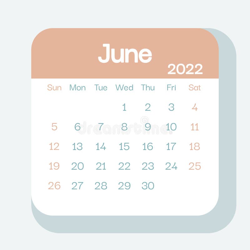 June 2022 Calendar June 2022 Calendar Planner In Pastel Color Stock Vector - Illustration Of  Backdrop, Months: 226416595
