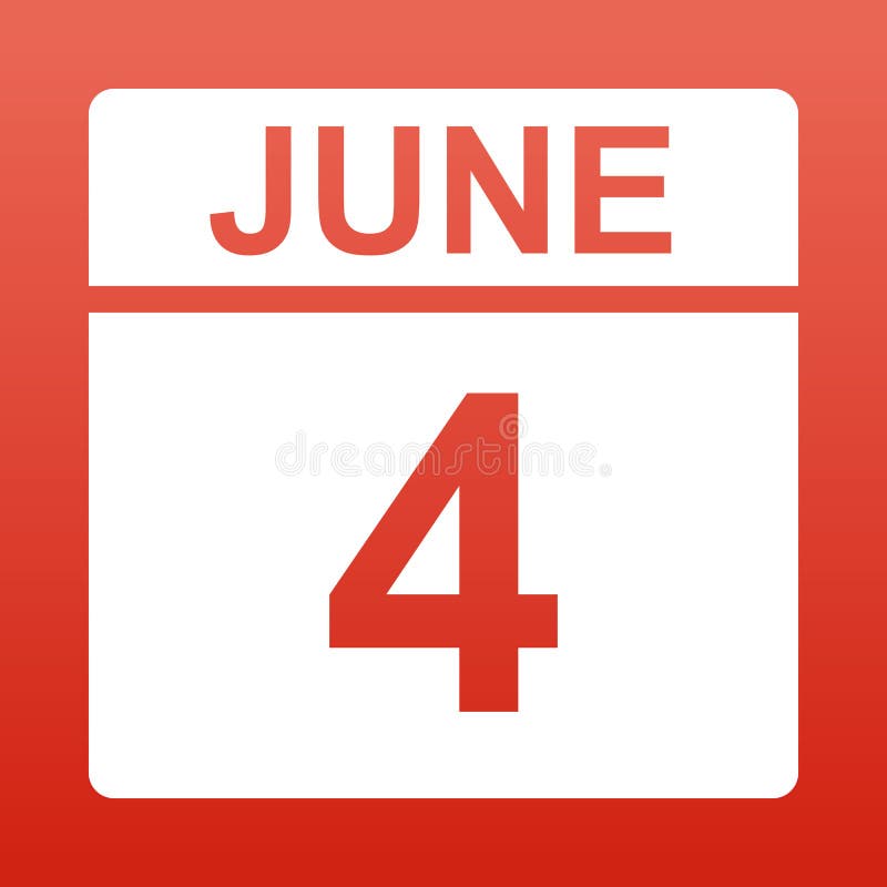 June 4. Day on the Calendar. Stock Vector - Illustration of isolated