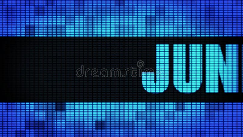 June Front Text Scrolling LED Wall Pannel Display Sign Board royalty free illustration