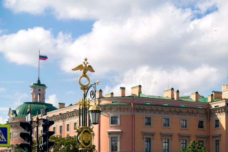 June 24, 2023 Russia, ancient Mikhailovsky Castle on the banks of the Neva. Horizontal photo. June 24, 2023 Russia, ancient Mikhailovsky Castle on the banks of the Neva. Horizontal photo