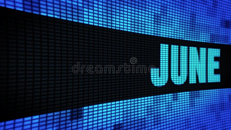 June Side Text Scrolling LED Wall Pannel Display Sign Board royalty free illustration