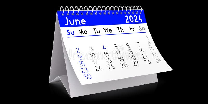 June 2024 - Table Calendar - 3D Illustration Stock Illustration ...