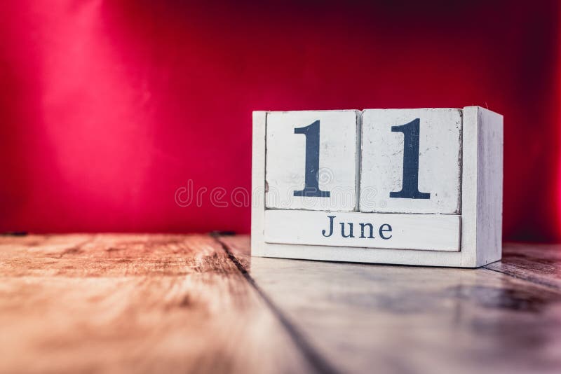 June 11th. Day 11 Of Month,hand Hold Simple Calendar Icon With Date On