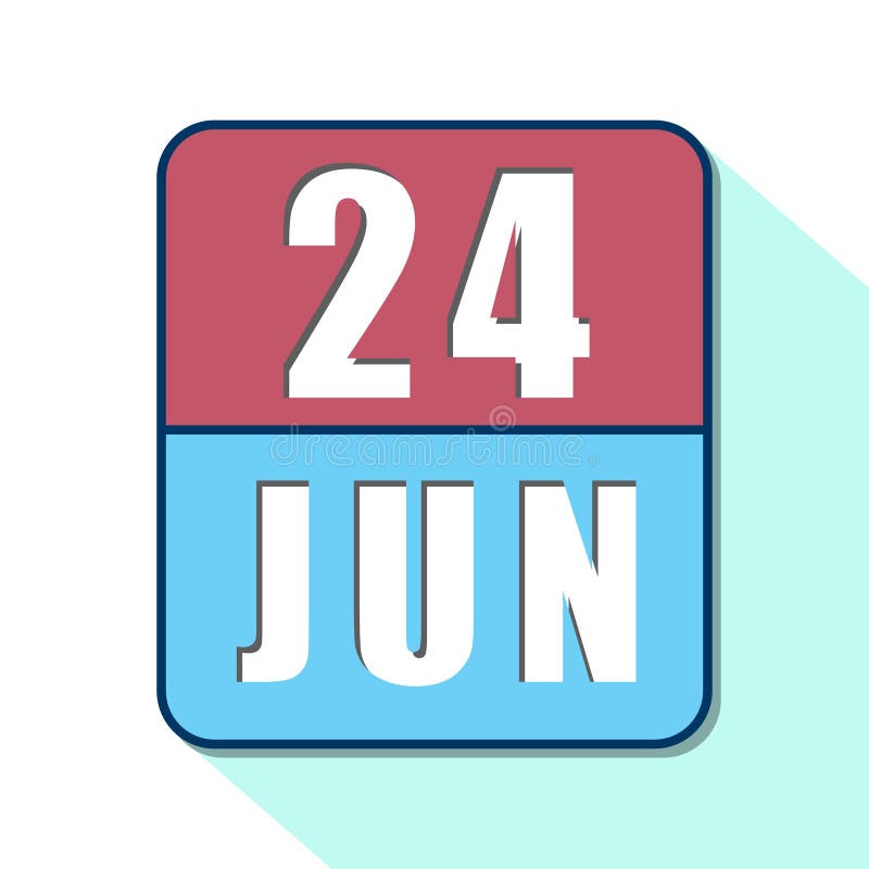 June 24th Day 24 Of Monthsimple Calendar Icon On White Background