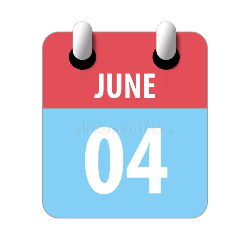 June 1st. Day 1 of Month, Simple Calendar Icon on White Background