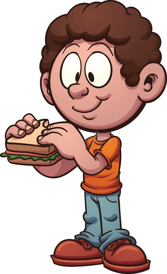 Junge, der ein Sandwich isst