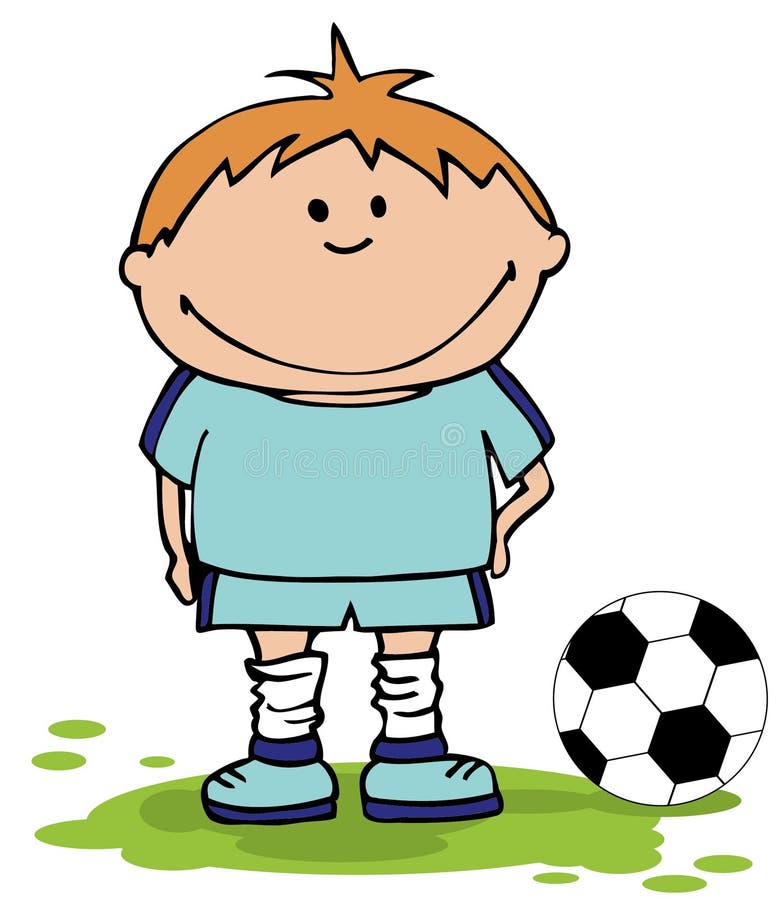 Junge, der Fußball spielt