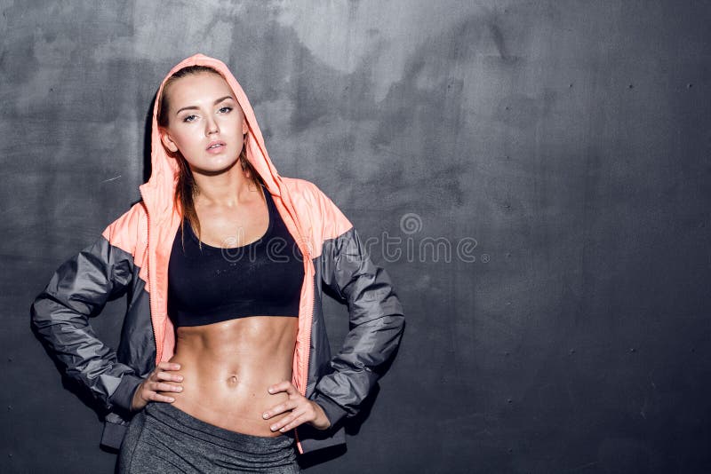 Attractive fitness woman, trained female body, lifestyle portrait, caucasian model. Attractive fitness woman, trained female body, lifestyle portrait, caucasian model