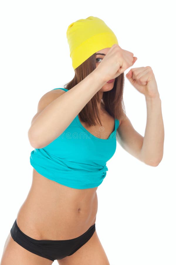 Junge Frau, die Sportübungen tut stockbilder Junge Frau, die Sportübungen tut stockbilder