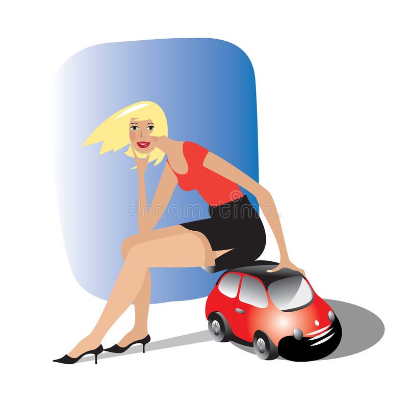 Junge Weibliche Persönlichkeit, Arbeitsplanerreise, Sitz Im Auto Vektor  Abbildung - Illustration von automobil, laufwerk: 161669057