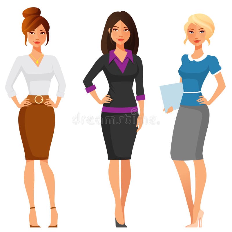 Attractive young women in elegant office clothes. Attractive young women in elegant office clothes