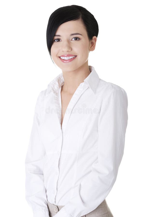 Download Junge Geschäftsfrau Oder Kursteilnehmer In Der Eleganten Kleidung Stockfoto - Bild von geschäft, schön: 26366480