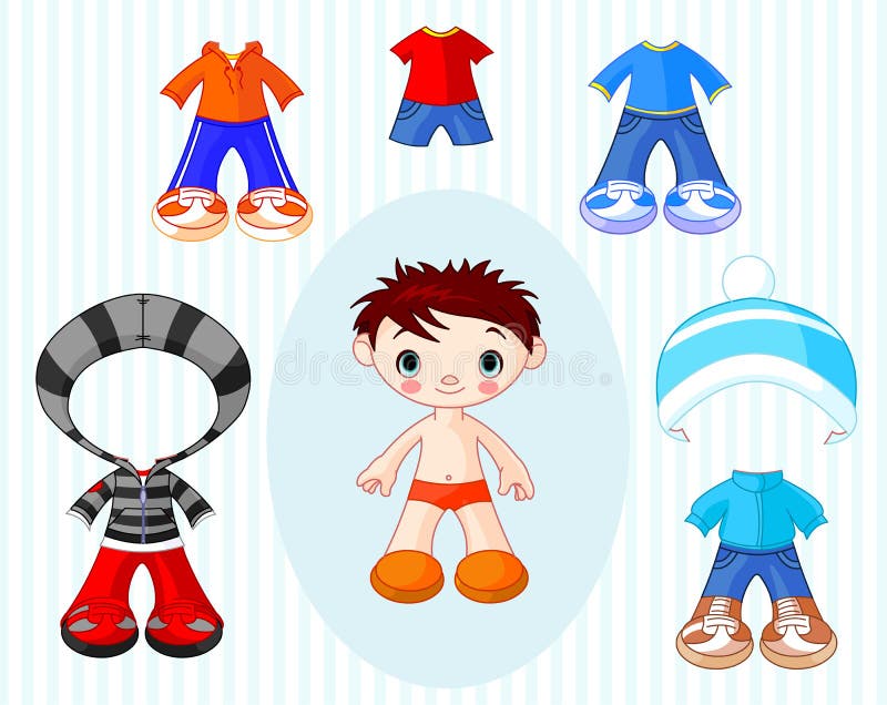 Paper Doll boy with different clothes. Paper Doll boy with different clothes