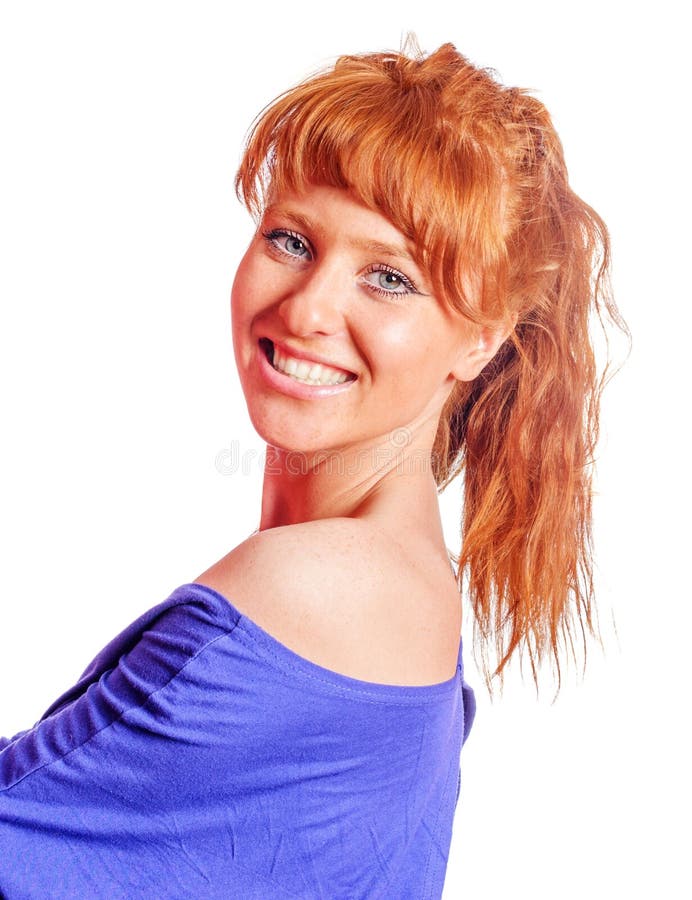 Junge Redheadfrau lizenzfreie stockbilder