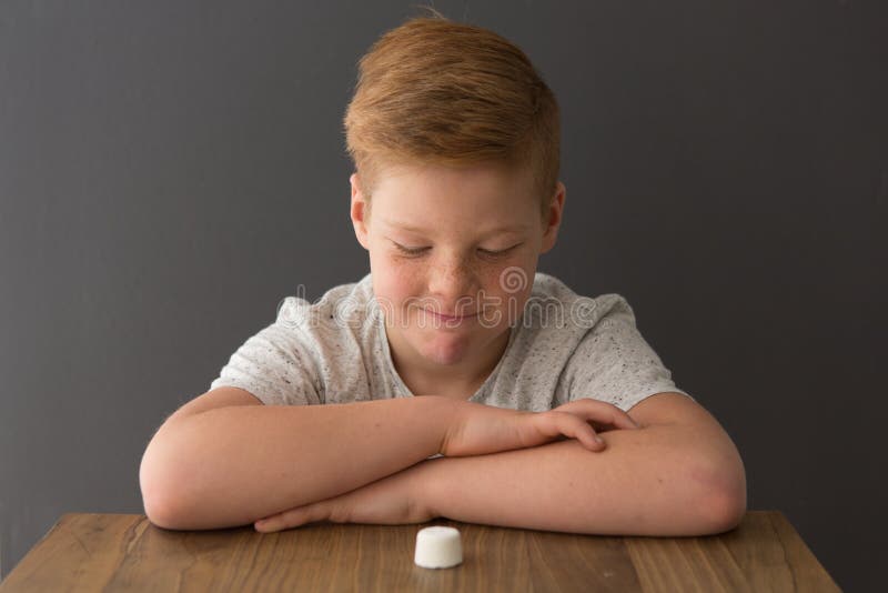 Junge sitzt an einem Tisch herüber von einem einzelnen Eibisch lizenzfreie stockfotografie Junge sitzt an einem Tisch herüber von einem einzelnen Eibisch lizenzfreie stockfotografie