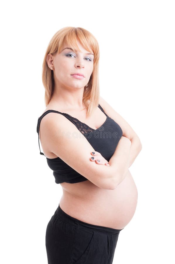 Junge stolze und überzeugte zukünftige Mutter lizenzfreie stockfotografie
