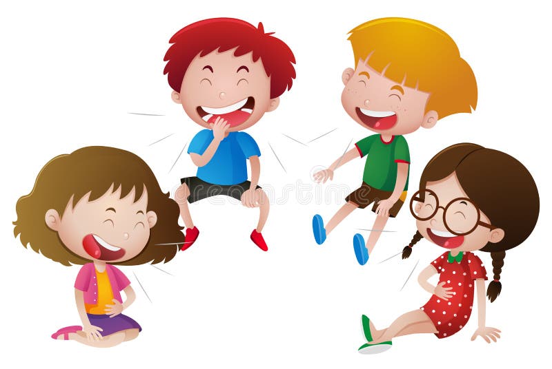 Jungen und Mädchenlachen stock abbildung Jungen und Mädchenlachen stock abbildung