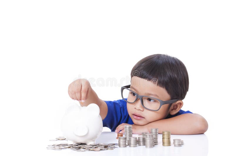 Jungeneinsparungsgeld lizenzfreie stockfotografie Jungeneinsparungsgeld lizenzfreie stockfotografie