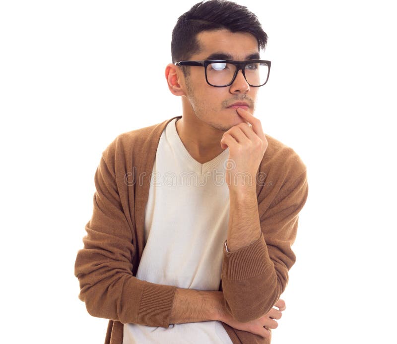 Junger Mann in den Gläsern lizenzfreies stockbild Junger Mann in den Gläsern lizenzfreies stockbild