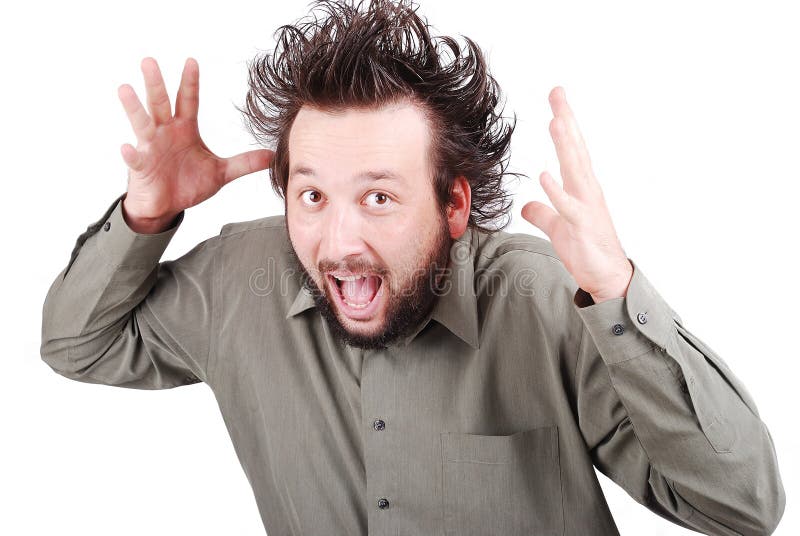 Junges EL mit lustigem hairmale MOD lizenzfreie stockfotos Junges EL mit lustigem hairmale MOD lizenzfreie stockfotos