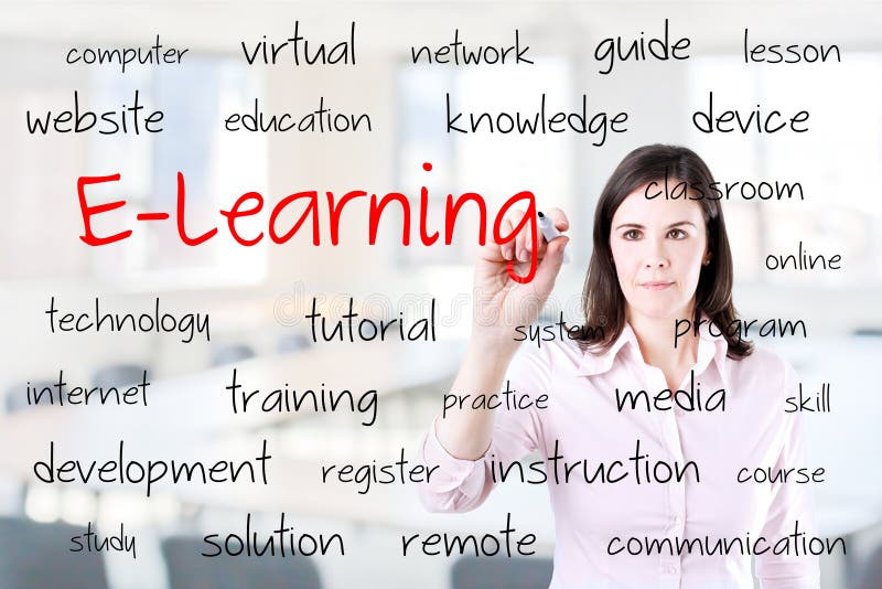 Junges Geschäftsfrau-Schreibense-learning-Konzept Bürohintergrund stockfotos Junges Geschäftsfrau-Schreibense-learning-Konzept Bürohintergrund stockfotos