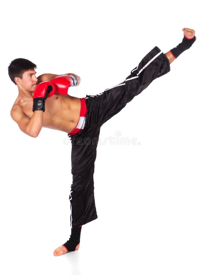 Junges Männliches Kickboxer Stockbild Bild von sportler, kämpfer