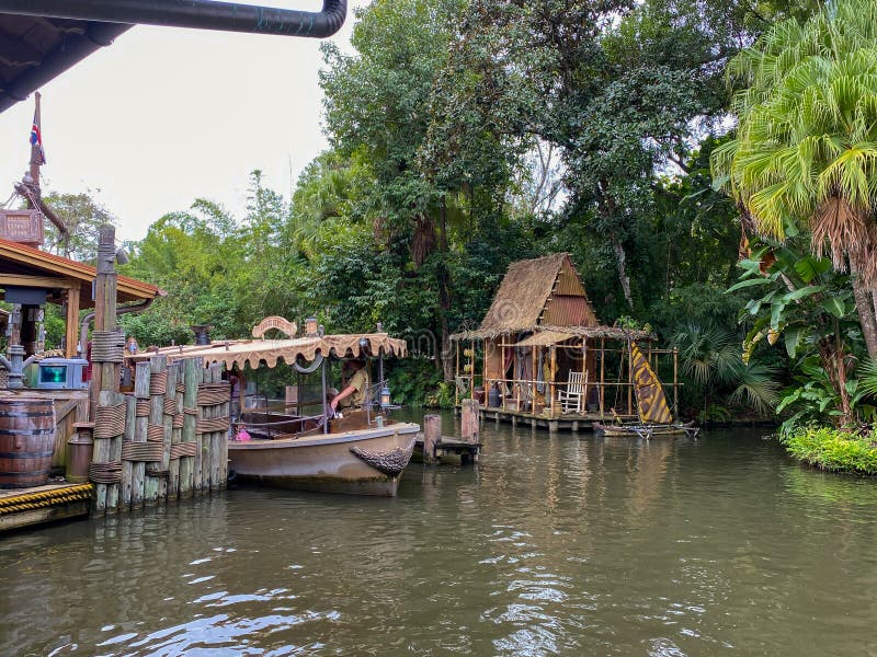 A Jungle Cruise ride boat in the Magic Kingdom at  Walt Disney World Resorts in Orlando, FL