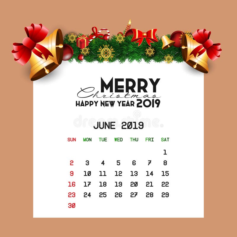 Juni 2019 kalendermall royaltyfri illustrationer Juni 2019 kalendermall royaltyfri illustrationer