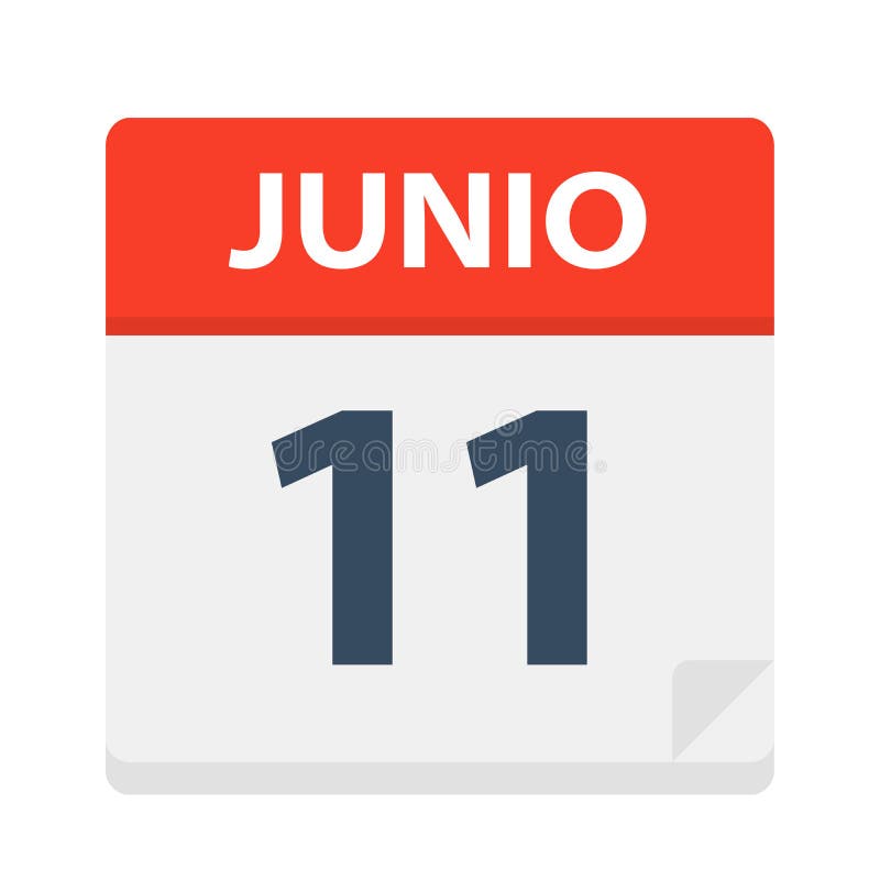 Junio 11 - Calendar Icon - June 11 - Vector Illustration. Junio 11 - Calendar Icon - June 11 - Vector Illustration