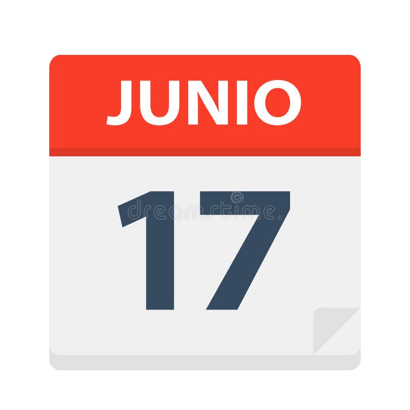 Junio 17 - Calendar Icon - June 17 - Vector Illustration. Junio 17 - Calendar Icon - June 17 - Vector Illustration