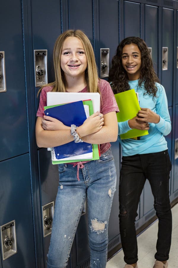 Candid girl at school