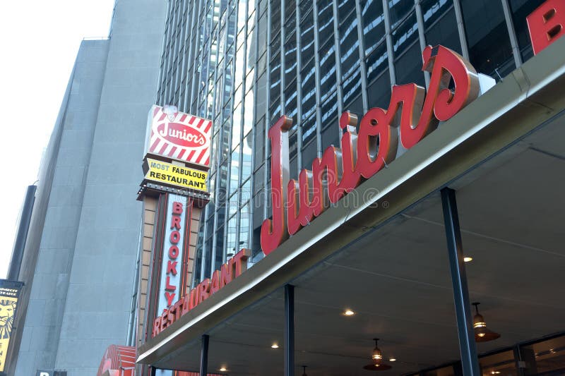 Juniors Restaurant by Times Square Editorial Stock Image - Image of