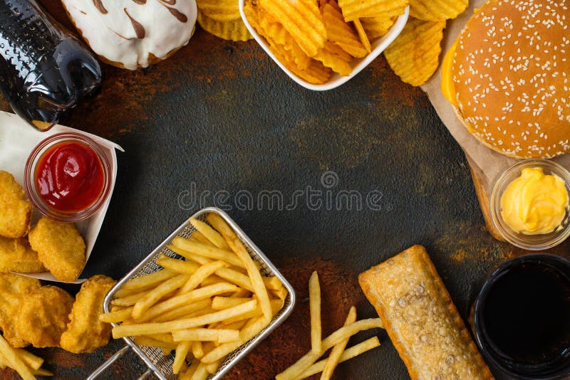 Assortment of fast food