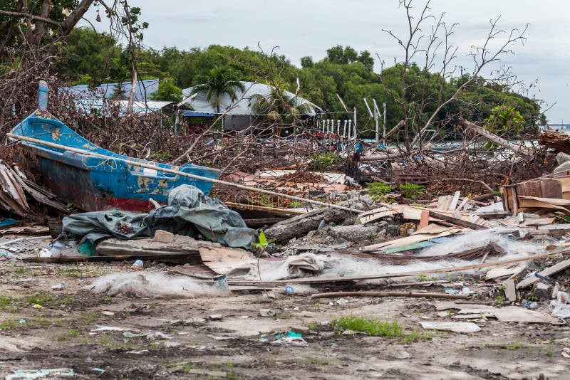 Junk site indicating disaster like tsunami, earthquake,tornado or typhoon