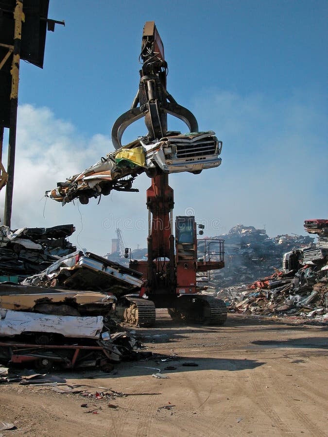Scrap yard stock image. Image of automobile, equipment 13277261