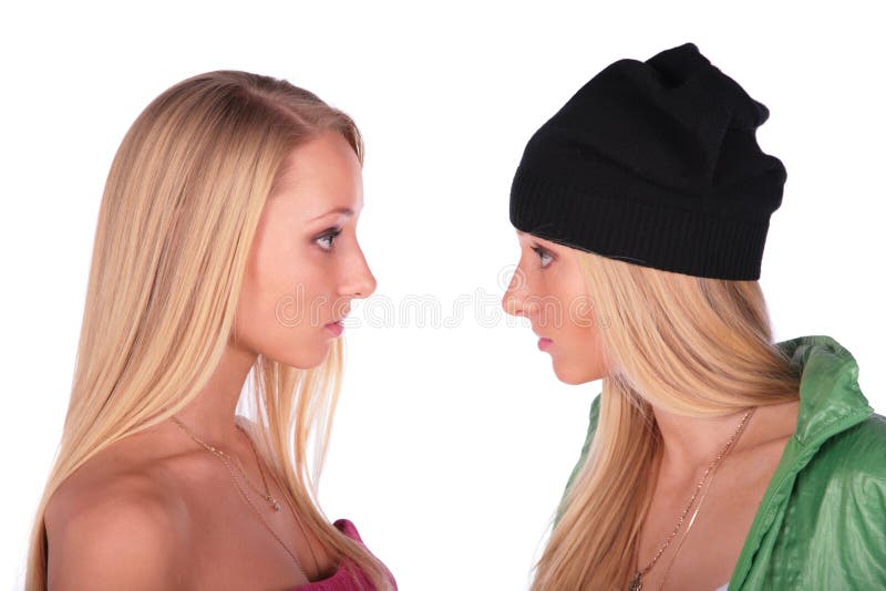 Rostos de gémeas imagem de stock royalty free