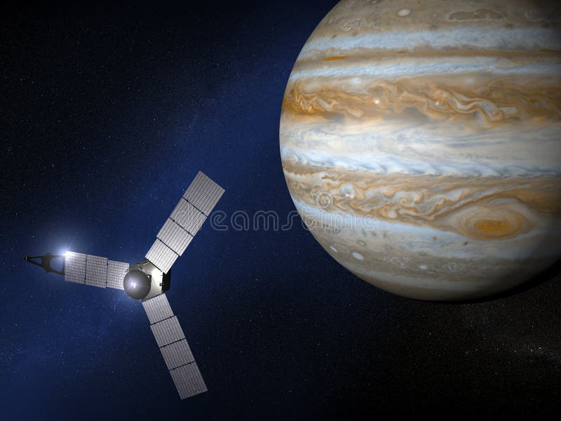 Jupiter- och Juno utrymmesond stock illustrationer Jupiter- och Juno utrymmesond stock illustrationer