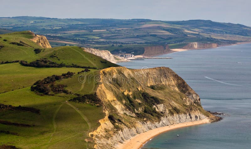Jurassic Coastline from Golden Cap royalty free stock images Jurassic Coastline from Golden Cap royalty free stock images