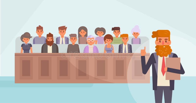Jury in Court. Vector. Cartoon. Stock Vector - Illustration of cartoon
