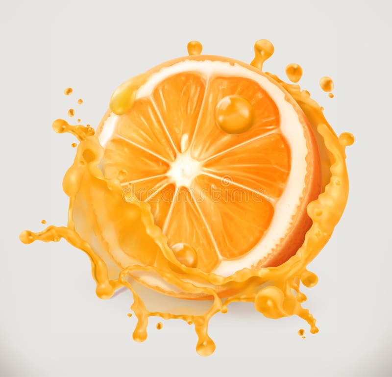 Jus d'orange Fruit frais, icône de vecteur illustration stock Jus d'orange Fruit frais, icône de vecteur illustration stock