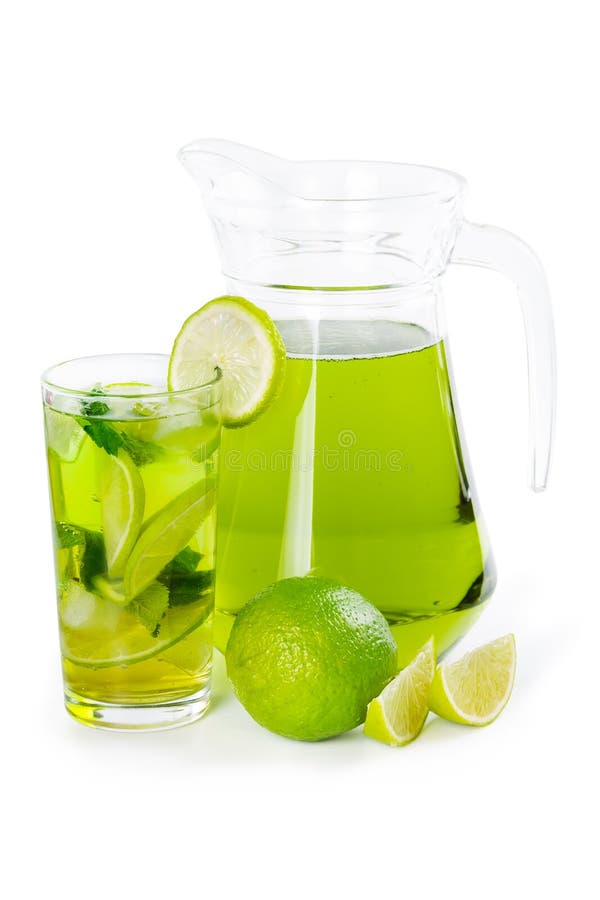 Jus de limette avec la menthe photos libres de droits Jus de limette avec la menthe photos libres de droits