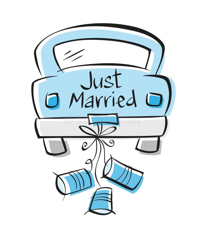  Just  Married  stock vector Illustration of transportation 