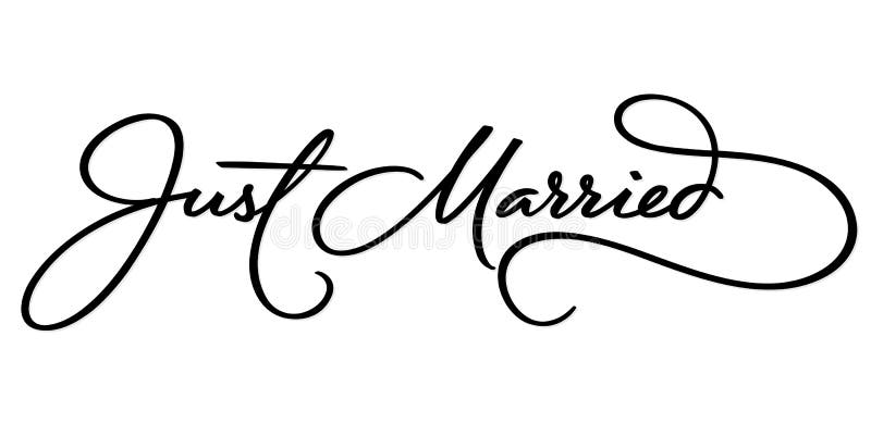 Download JUST MARRIED Hand Lettering (vector) Stock Vector ...