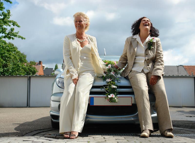 Just Married Mature Lesbian Couple Stock Photo - Image of commitment,  elated: 1094834